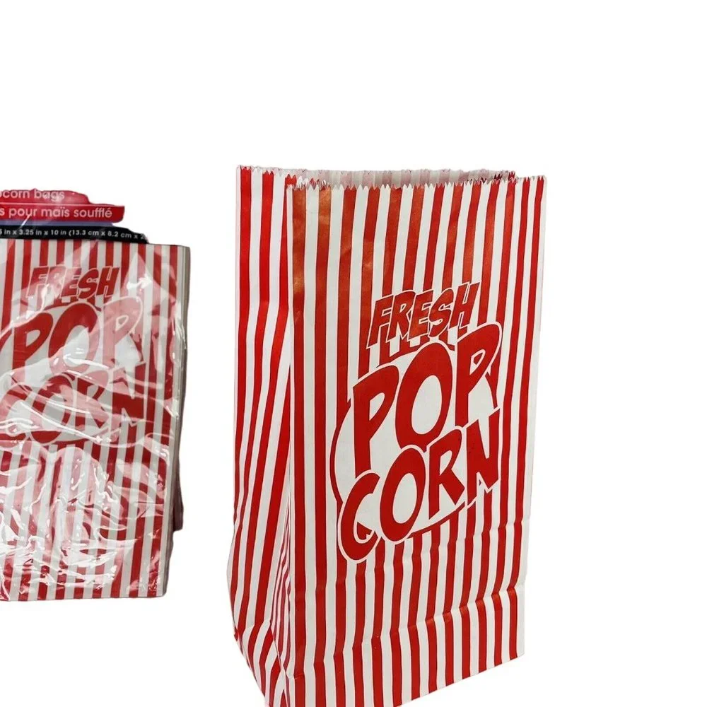 Essentials Paper Popcorn Bags Concessions Parties Movie Night 4 Packs W 38 Total